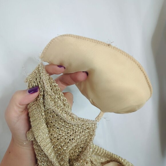 Vintage Suzelle Sweater Medium Gold Knit Textured - Picture 11 of 11